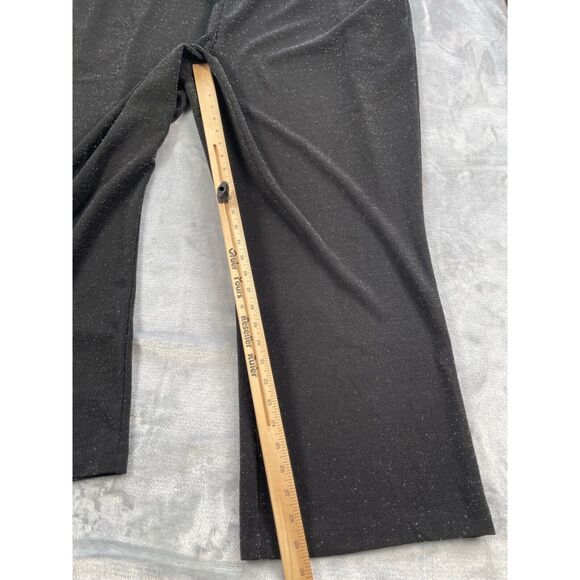 Liz Claiborne Pants Womens 2X Black Metallic Shimmer Cocktail Party Crepe - Picture 12 of 16